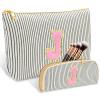 2 PCS Initial Makeup Bag, Personalized Travel Cosmetic Bag/11 12 13 14 15 16 Years Old Girl Gifts, Preppy Stuff Birthday Gifts for Women Friends, Skincare Bag, Teen Girl Gift Trendy StuffBlack J view 1