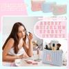 2 PCS Initial Makeup Bag, Personalized Travel Cosmetic Bag/11 12 13 14 15 16 Year Old Girl Gifts, Preppy Stuff Birthday Gifts for Women Friends, Skincare Bag, Teen Girl Gift Trendy Stuff, Blue B view 4