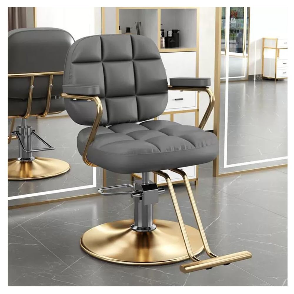 IBOWZ Barber Chair, Salon Chair for Hair Stylist Hand Hydraulic Recline Barber Chair Salon Chair for Hair Stylist Heavy Duty Tattoo Chair Shampoo Beauty Salon Equipment,White,B