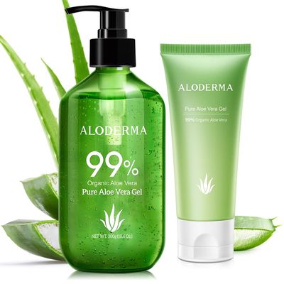 All Purpose Pure Aloe Vera Gels Set - 2 Pieces - 300g Aloe Vera Gel and 114g Aloe Vera Gel
