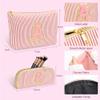 2 PCS Initial Makeup Bag, Personalized Travel Cosmetic Bag/11 12 13 14 15 16 Years Old Girl Gifts, Preppy Stuff Birthday Gifts for Women Friends, Skincare Bag, Teen Girl Gift Trendy Stuff, Red K view 3