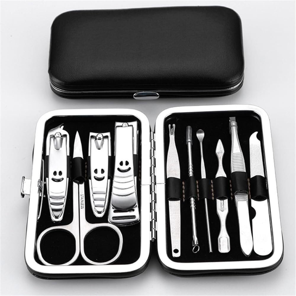 Wcxixo Stainless Steel Nail Clipper Beauty Tool Finger Toenails Nippers Cutters Dead Skin Dirt Remover Pedicure Manicure Kit