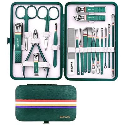 Wcxixo Nail Cutter Set Stainless Steel Nail Clippers Set with Folding Bag Manicure Kits Scissors Makeup Beauty Tool