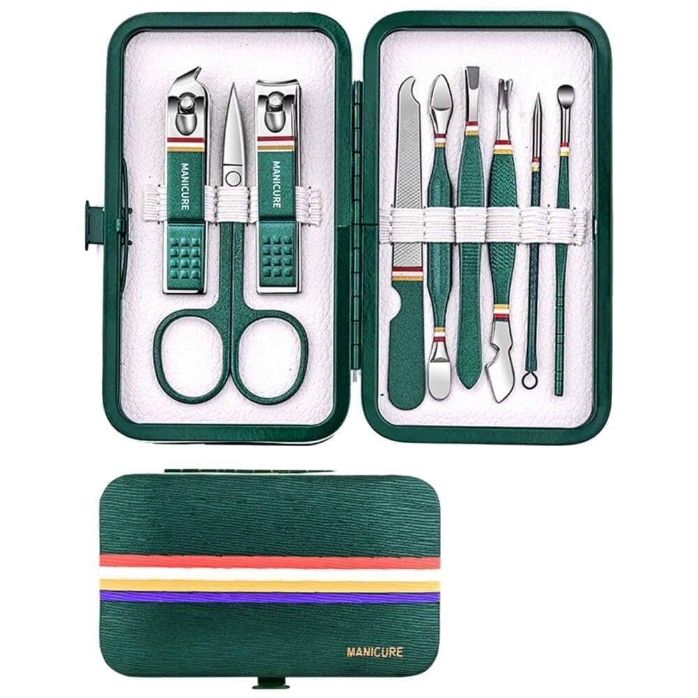 Wcxixo Nail Cutter Set Stainless Steel Nail Clippers Set with Folding Bag Manicure Kits Scissors Makeup Beauty Tool