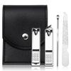 Wcxixo 4 in 1 Nail Tools Nail Clippers Ear Pick Nail File Gift Set Multifunctional Beauty Tools Nail Trimming with PU Bag view 1