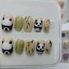 Handmade Wearing Armor, Sparkling Diamond Bow Fairy Simple Bright Diamond, Love, Hand Painted Panda Nail Beauty (Size : L) view 1