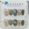 Three-dimensional flower Long Luxury False Nails Press on Nails Nude Nails Tips Full Cover Glitter Fake Nails Women Girls (Size : L) view 1