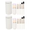 Housoutil 2sets Portable Makeup Brush Kit with Mirror Women Beauty Tools for Blush Foundation and Eyeshadow Compact and Lightweight for Travel for Makeup view 1