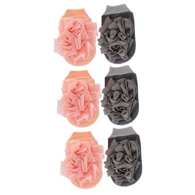 Housoutil 6pcs Exfoliating Shower Gloves Double-sided Bath Mitts for Deep Cleansing Lightweight and Compact Body Scrub Towels for Home Travel and Hotels