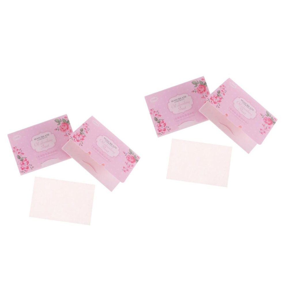 Housoutil 200pcs Facial Oil Blotting Oil Absorbing Paper Natural Fiber Portable Box for Oily Skin Care