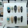 Handmade Nail Wearing Popular Cool Style Nail Beauty Long Luxury Nude Nails Tips Full Cover Glitter Fake Nails Women Girls (Size : XS) view 1