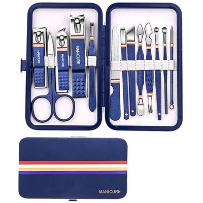Wcxixo Nail Cutter Set Stainless Steel Nail Clippers Set with Folding Bag Manicure Kits Scissors Makeup Beauty Tool
