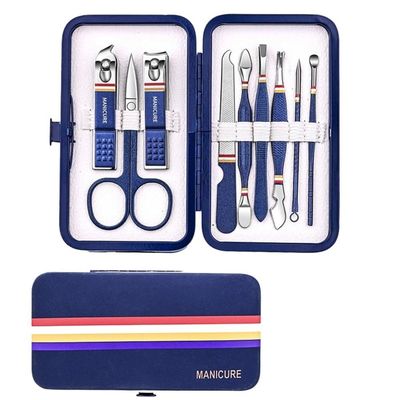 Wcxixo Nail Cutter Set Stainless Steel Nail Clippers Set with Folding Bag Manicure Kits Scissors Makeup Beauty Tool