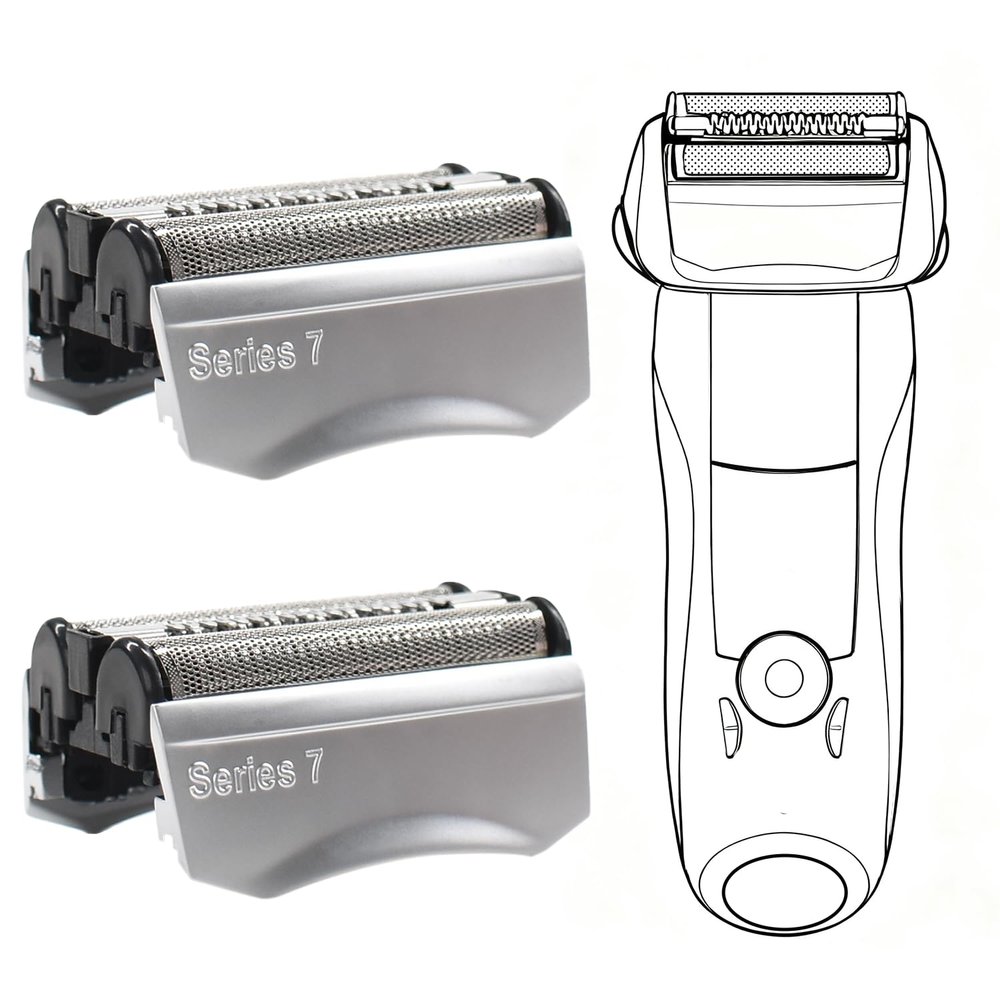 2 Pack Series 7 70S Electric Shaver Head Replacement for Braun, Foil Shaver Replacement Heads Compatible with Braun Series 7 Shavers 720cc, 730cc, 735s, 750cc, 760cc, 790cc, 795cc Shaver Foil