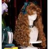 SCORRO 26in Retro Curly Long Wig with Curly Styling Bangs, Honey Brown Blonde Wavy Water Wave Lolita Wig for Women (Brown) view 4