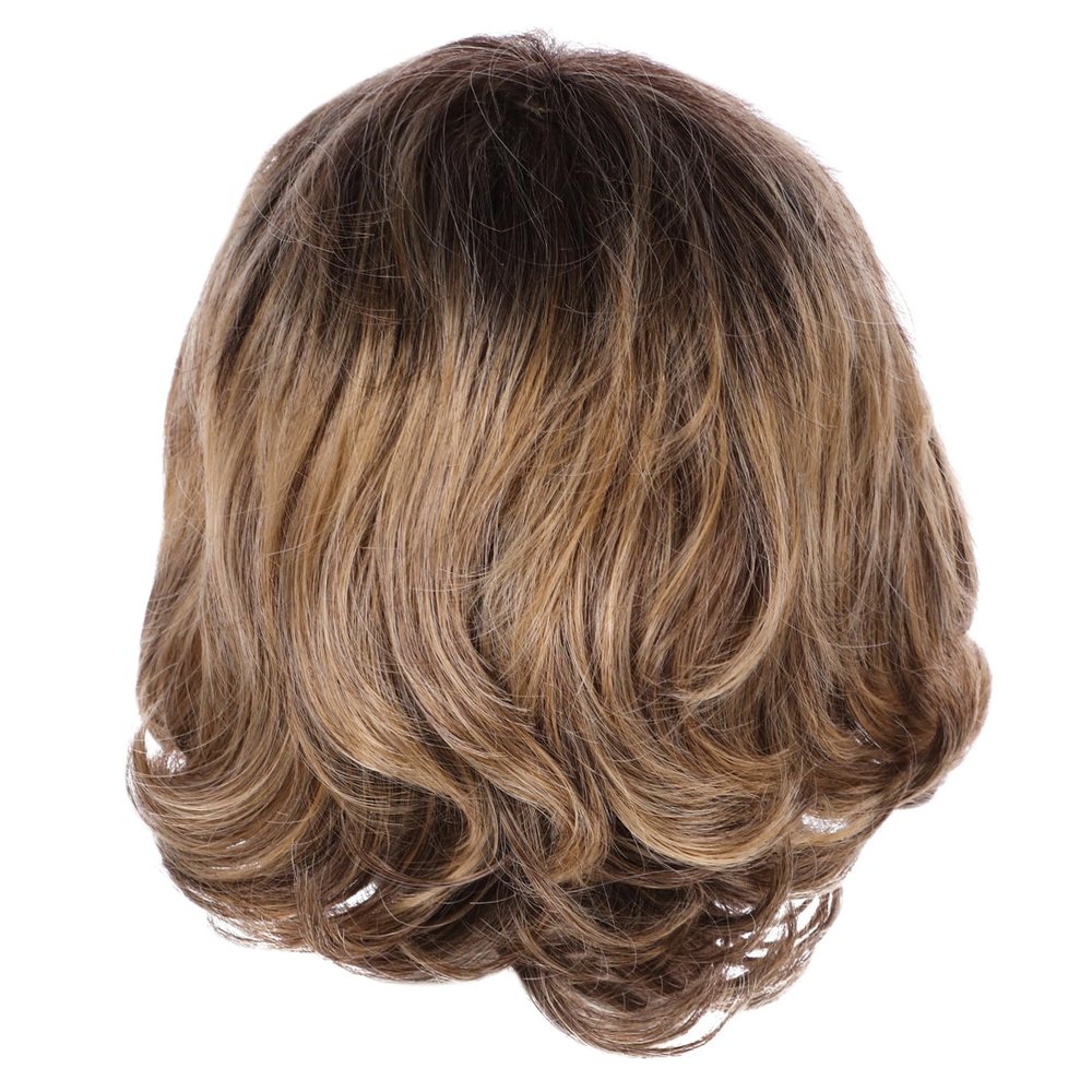 Housoutil 2pcs Women Realistic Short Curly Wig Natural Looking Lace Front Hairpiece Yellow for Cosplay Parties Daily Wear Comfortable Fit Stylish Design