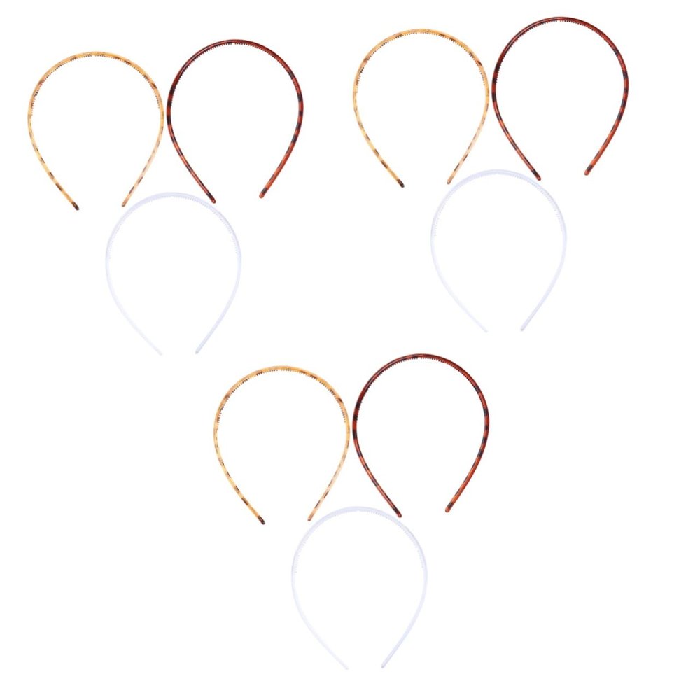 Housoutil 3pcs Chic Plastic Hair Band Teeth Thick Set Colors for Daily Wear and Quick Styling for Women and Girls