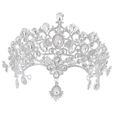BIUDECO Bride Headpiece Tiaras for Women Wedding Bridal Rhinestone Crown Headband