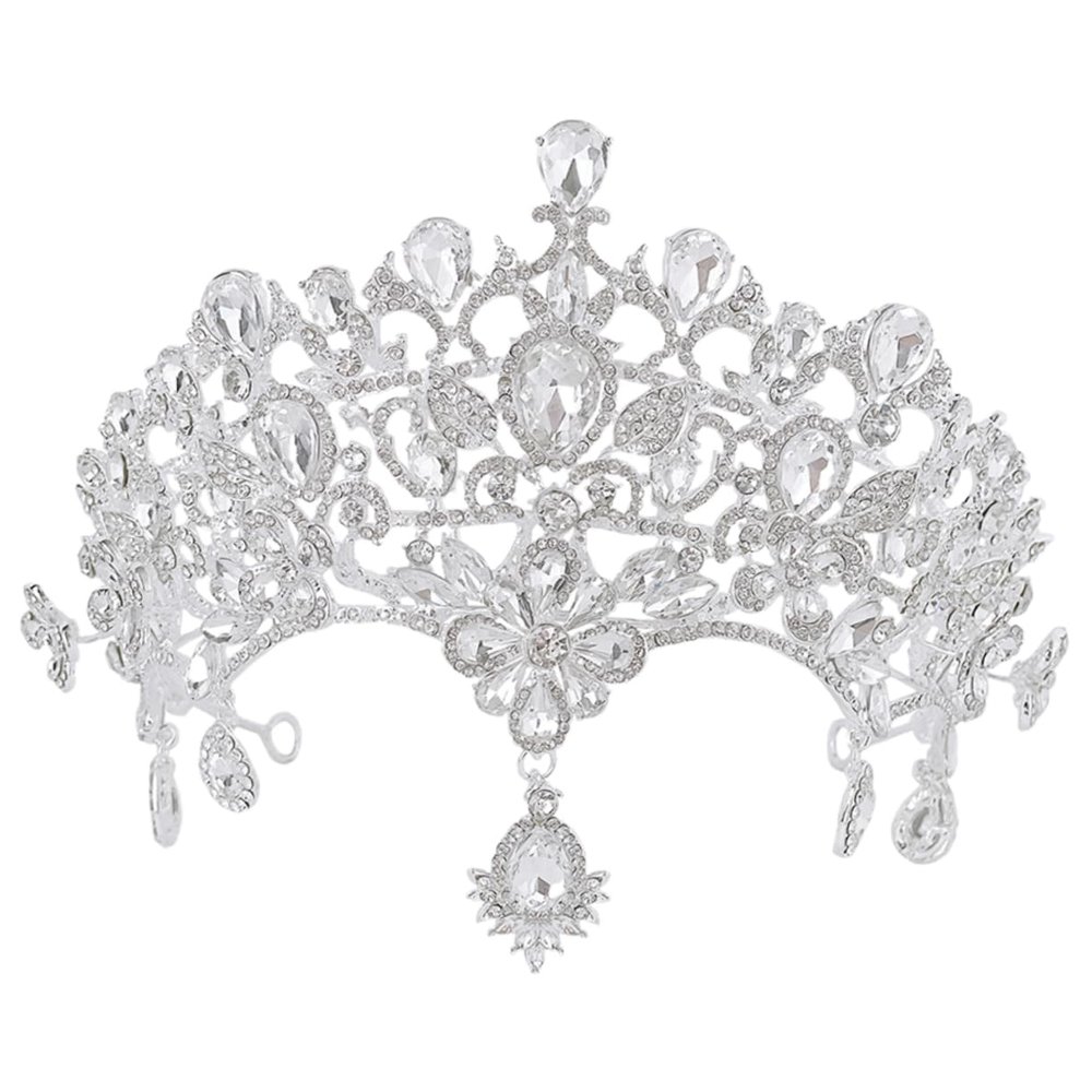 BIUDECO Bride Headpiece Tiaras for Women Wedding Bridal Rhinestone Crown Headband