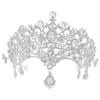 BIUDECO Bride Headpiece Tiaras for Women Wedding Bridal Rhinestone Crown Headband view 1