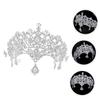 BIUDECO Bride Headpiece Tiaras for Women Wedding Bridal Rhinestone Crown Headband view 3