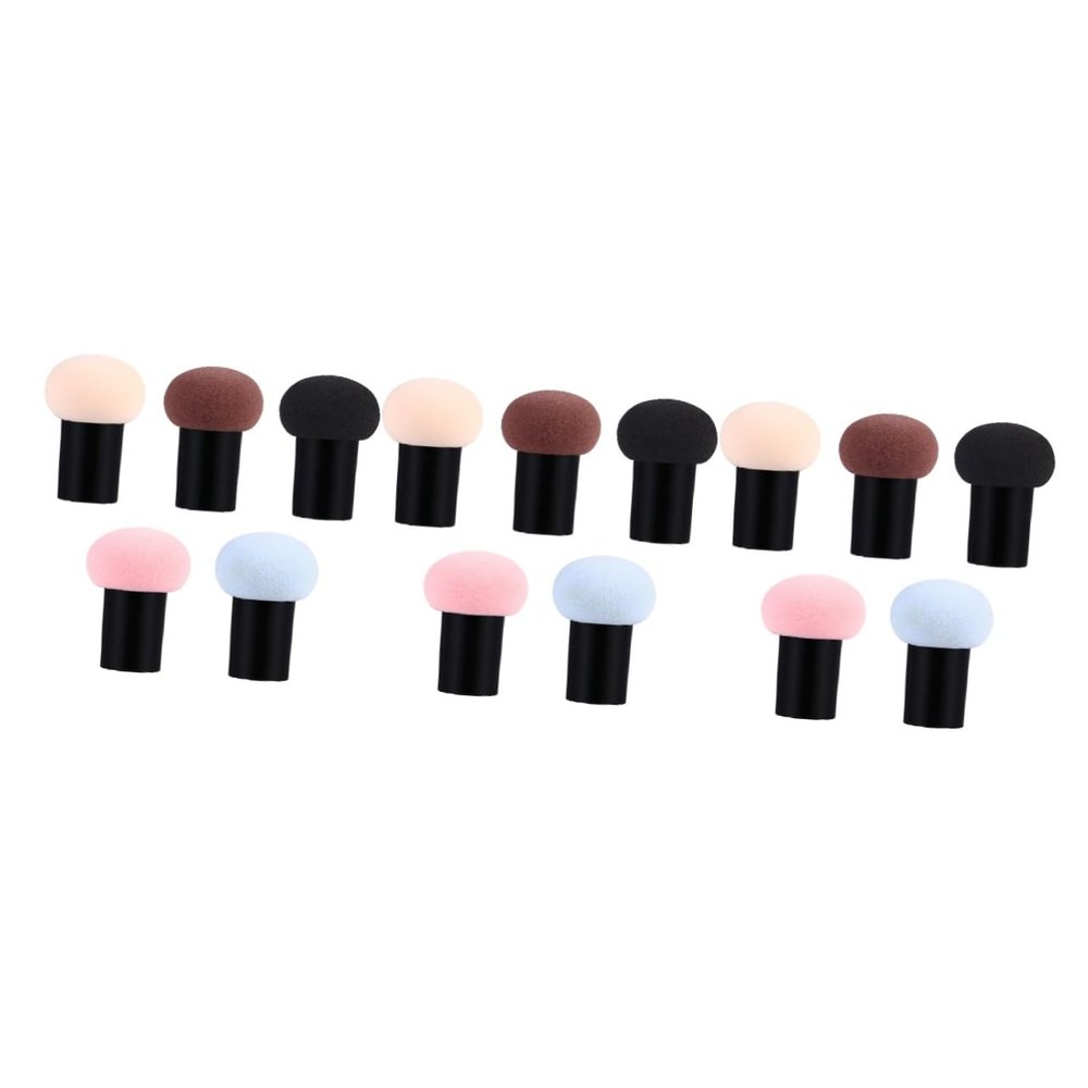 FRCOLOR 15pcs Dual-use Makeup Foundation for Wet and Dry Application Mushroom-shaped Cosmetic Easy to Carry Flexible and Durable for Makeup Finish
