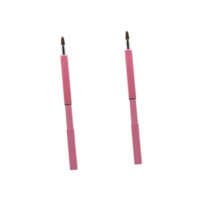 FRCOLOR 2pcs Nylon Fiber Lip Brush Retractable Design Face Makeup Tool Travel Professional Salon