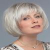 TISHINING Short White Blonde Bob Wig with Bangs for White Women Ombre Blonde Layered Straight Synthetic Hair Wig with Dark Roots Natural Chin Length Bob Wigs for Daily Party Use(10 Inch) view 1