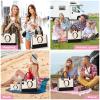 AYGE Personalized Initial Canvas Beach Tote, Monogrammed Gifts for Women, Makeup Bag, Birthday Gifts for Sister, Mom, Teacher, Bridesmaid view 4