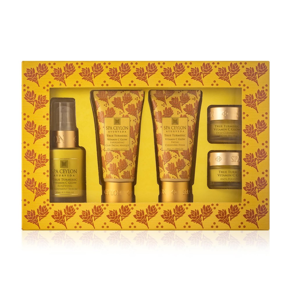 SPA CEYLON TRUE TURMERIC - FACE CARE ESSENTIALS SET | Spa Gift for Wellness | Face Care Essentials Set with Beauty Ritual | Body Care