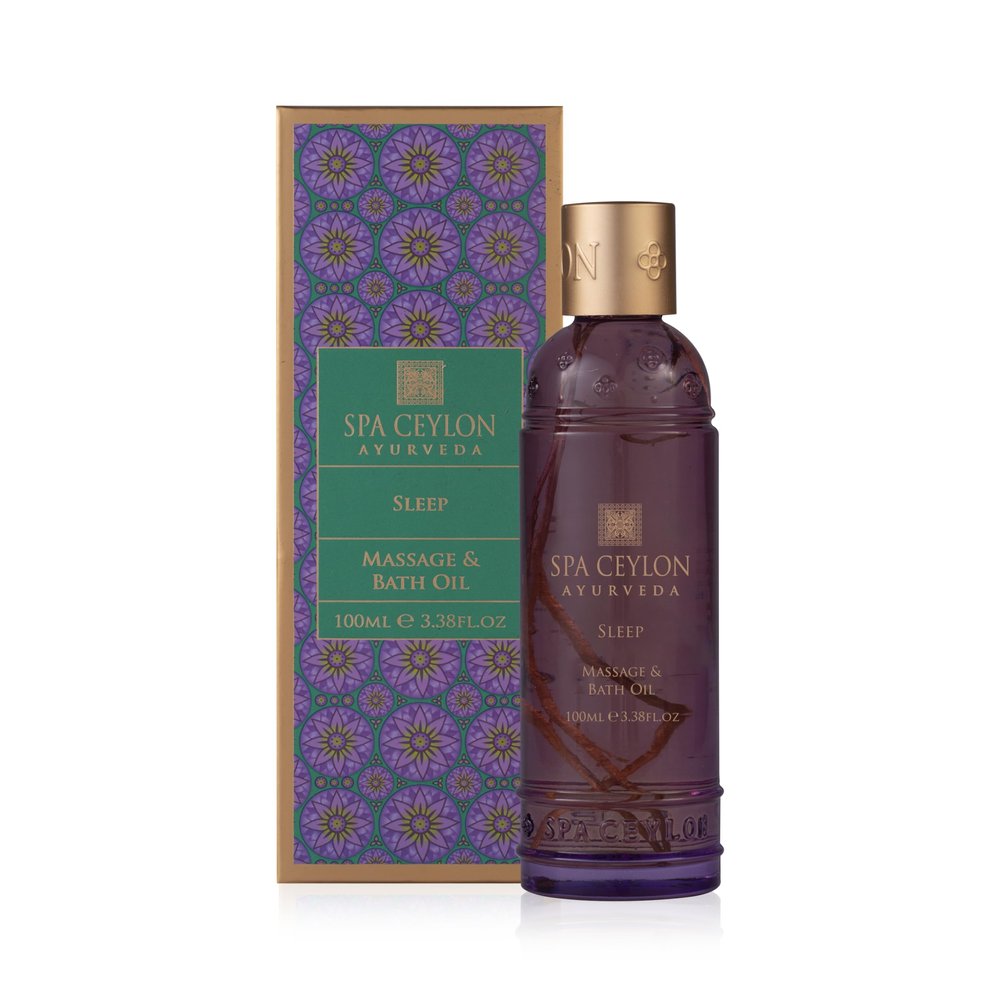 SPA CEYLON Sleep Massage & Bath Oil, Natural Therapy Blend, Ayurveda, Lavender Scented Relaxing Body Massage Oil