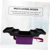 1pc Organizer Storage Multi-Layer Multifunction Exquisite Tools Layers Cosmetic Travel Case, Purple, 29x21cm view 4