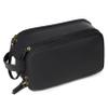 DENGFENGZHE Toiletry Bag for Men, Full Grain Leather Travel Pouch Shaving Dopp Kit Bathroom Toiletries Organizer Bags, Black view 1