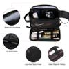DENGFENGZHE Toiletry Bag for Men, Full Grain Leather Travel Pouch Shaving Dopp Kit Bathroom Toiletries Organizer Bags, Black view 2