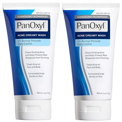 PanOxyl Antimicrobial Hydrating Acne Creamy Wash, 4% Benzoyl Peroxide, 6 Ounce (Pack of 2)