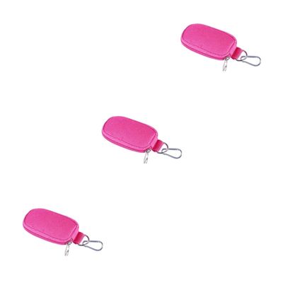 NOLITOY 3pcs Portable Essential Oil Case Key Oil Bag Handle Travel-friendly Storage Roller Bottle Holder Zippers Stylish