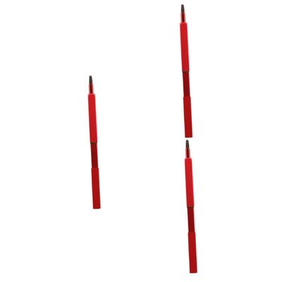 FRCOLOR 3pcs Retractable Lip Brush with Premium Nylon Bristles for Precise Lip Application Portable Makeup Tool Red Metal Tube for Travel and Daily Use