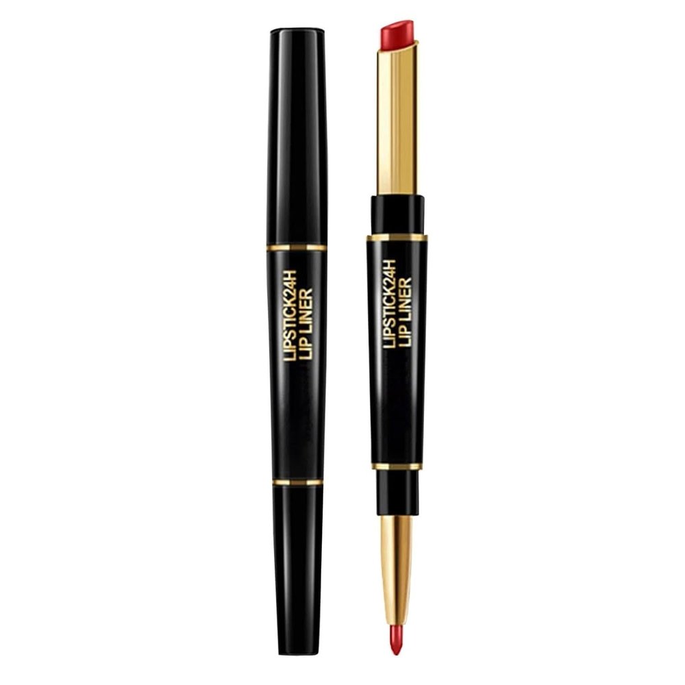 2-in-1 Waterproof Lipstick Lip Liner, Double Head Matte Lipstick With Lip Liner, Velvet Matte Lipstick Makeup, Waterproof Lip Pencil 12 Colors Double Head 2-in-1 Blush Eyeliner Eyeshadow Multi-purpos