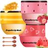 3 Pcs Bee Lip Balm Honey Pot, Honey Strawberry Watermelon Lip Mask Overnight, Moisturizing Sleeping Lip Mask, Hydrate Repair Prevent Dry Cracked Lip Care (Honey+Strawberry+Watermelon) view 1