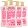 Caress Body Wash With Pump Daily Silk White Peach & Orange Blossom Body Soap for Noticeably Silky, Soft Skin 30 fl oz, 4 Pack view 1