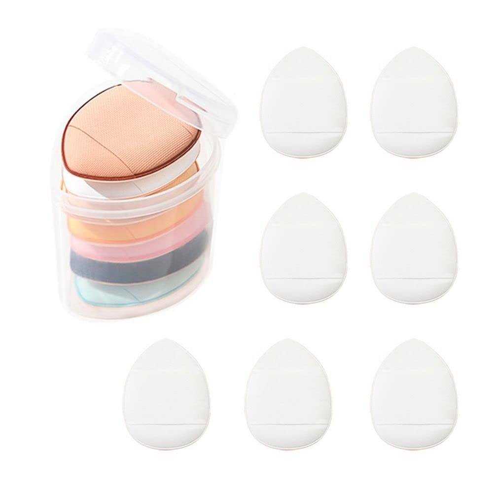 7pcs Mini Finger Puff, Mini Finger Makeup Puff Mini Triangle Makeup Puff Soft Beauty Makeup Tools for Foundation, Repair Cream(white)