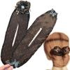 2PCS Hand Embroidered Flowers Deft Bun - Ball Hair Clip Bun Roller, Lazy Hair Curler Bun, Flowers Deft Bun Maker (#04) view 1