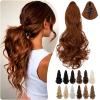 Cephermer Ponytail Extension Claw 18" Long Curly Wavy Clip in Natural Looking Synthetic Hair Extension Ponytail Hairpiece for Women Light Auburn view 1