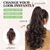 Cephermer Ponytail Extension Claw 18" Long Curly Wavy Clip in Natural Looking Synthetic Hair Extension Ponytail Hairpiece for Women Light Auburn view 2