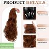 Cephermer Ponytail Extension Claw 18" Long Curly Wavy Clip in Natural Looking Synthetic Hair Extension Ponytail Hairpiece for Women Light Auburn view 4