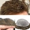 Hair System For Men 0.06mm Ultra Thin Skin V-looped Human Hair Mens Toupee Natural Hairline Mens Hair Replacement System Ultralight Hair System8"x10"#520 Medium Light Brown with 20% gray-80% Density view 1