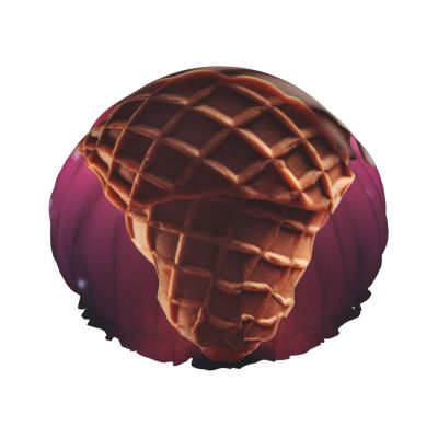 Dwrepo Shower Cap for Women Ice Cream Cone Print Shower Caps Double Layer Waterproof Bath Caps Reusable Elastic Bath Hair Cap for Ladies Spa Salon Bathing