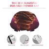 Dwrepo Shower Cap for Women Ice Cream Cone Print Shower Caps Double Layer Waterproof Bath Caps Reusable Elastic Bath Hair Cap for Ladies Spa Salon Bathing view 4