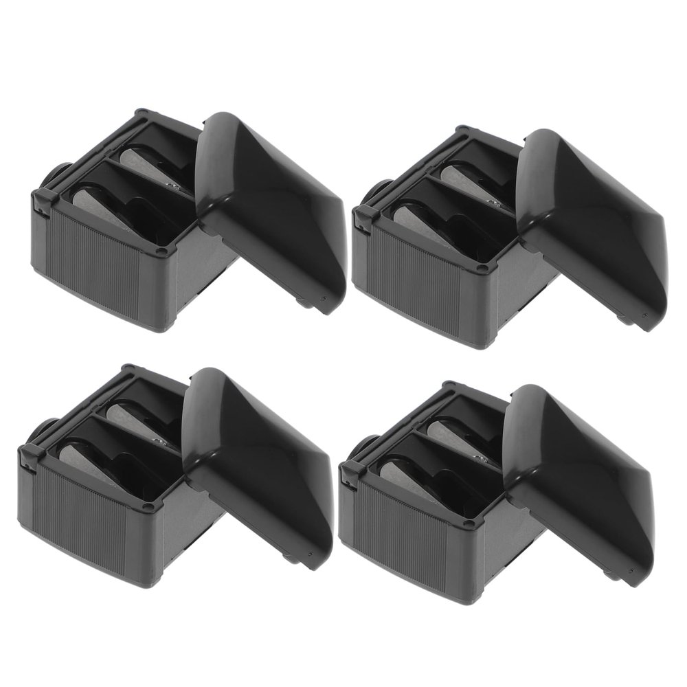BIUDECO 4pcs Dual Hole Makeup Pencil Sharpener Cosmetic Tool for Eyebrow Lipstick Eye Makeup Black Random Lid