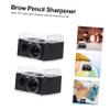 BIUDECO 4pcs Dual Hole Makeup Pencil Sharpener Cosmetic Tool for Eyebrow Lipstick Eye Makeup Black Random Lid view 4
